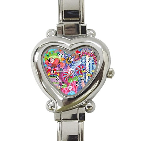 Cabbage Flower Abstract (1) (custom) Heart Italian Charm Watch from ArtsNow.com Front