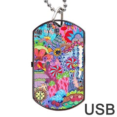 Cabbage Flower Abstract (1) (custom) Dog Tag USB Flash (Two Sides) from ArtsNow.com Front