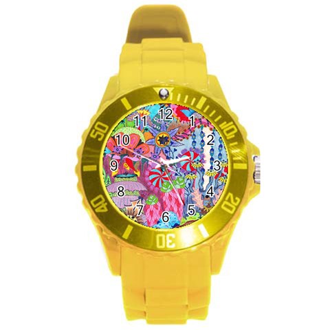 Cabbage Flower Abstract (1) (custom) Round Plastic Sport Watch (L) from ArtsNow.com Front