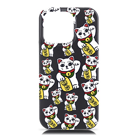 Lucky Cat  iPhone 16 Pro Max Black UV Print PC Hardshell Case from ArtsNow.com Front