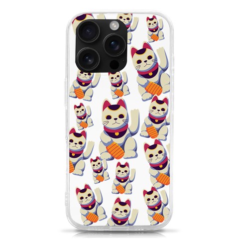 Lucky Cat iPhone 16 Pro TPU UV Print Case from ArtsNow.com Front