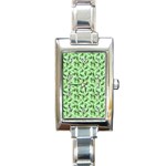 Leaves Pattern Texture Seamless Rectangle Italian Charm Watch