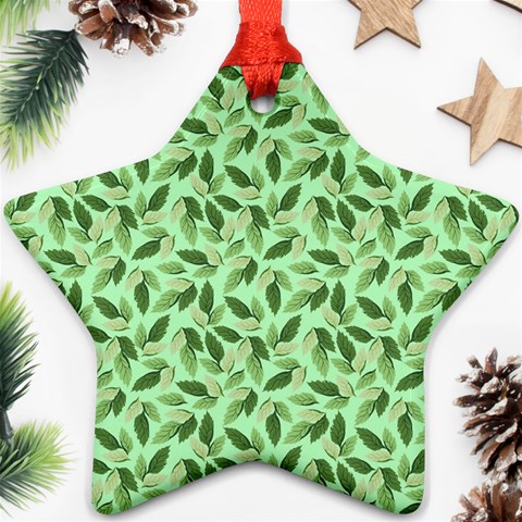 Leaves Pattern Texture Seamless Ornament (Star) from ArtsNow.com Front