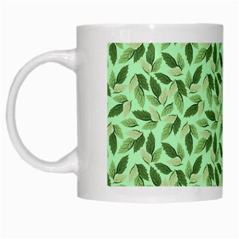 Leaves Pattern Texture Seamless White Mug from ArtsNow.com Left