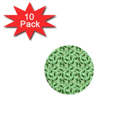 Leaves Pattern Texture Seamless 1  Mini Buttons (10 pack)  from ArtsNow.com Front