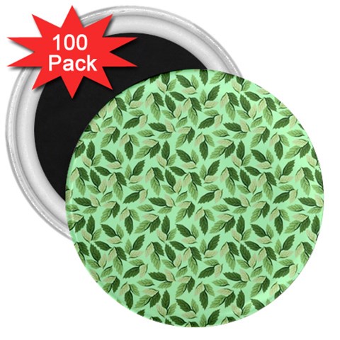 Leaves Pattern Texture Seamless 3  Magnets (100 pack) from ArtsNow.com Front