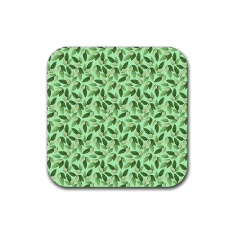 Leaves Pattern Texture Seamless Rubber Coaster (Square) from ArtsNow.com Front