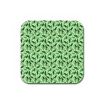 Leaves Pattern Texture Seamless Rubber Square Coaster (4 pack)