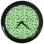 Leaves Pattern Texture Seamless Wall Clock (Black)