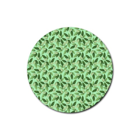 Leaves Pattern Texture Seamless Rubber Coaster (Round) from ArtsNow.com Front