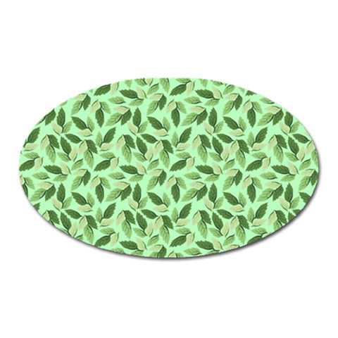 Leaves Pattern Texture Seamless Oval Magnet from ArtsNow.com Front