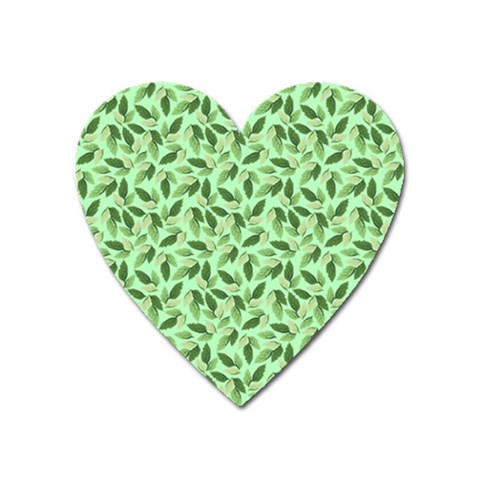 Leaves Pattern Texture Seamless Heart Magnet from ArtsNow.com Front