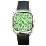 Leaves Pattern Texture Seamless Square Metal Watch