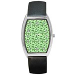 Leaves Pattern Texture Seamless Barrel Style Metal Watch