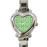 Leaves Pattern Texture Seamless Heart Italian Charm Watch