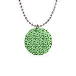 Leaves Pattern Texture Seamless 1  Button Necklace