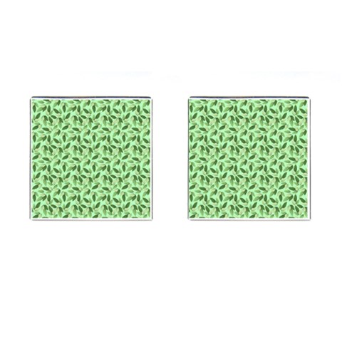 Leaves Pattern Texture Seamless Cufflinks (Square) from ArtsNow.com Front(Pair)