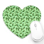 Leaves Pattern Texture Seamless Heart Mousepad