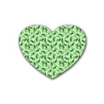 Leaves Pattern Texture Seamless Rubber Coaster (Heart)