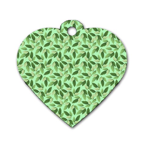 Leaves Pattern Texture Seamless Dog Tag Heart (One Side) from ArtsNow.com Front