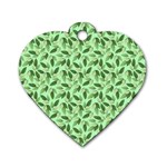 Leaves Pattern Texture Seamless Dog Tag Heart (One Side)