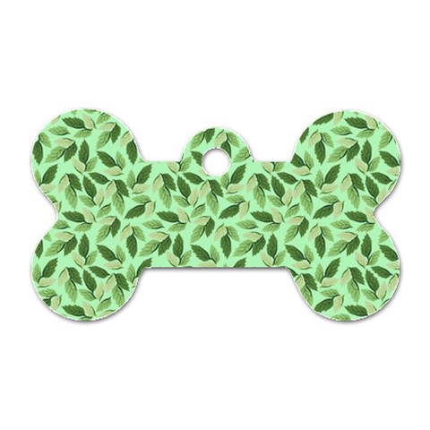 Leaves Pattern Texture Seamless Dog Tag Bone (Two Sides) from ArtsNow.com Front