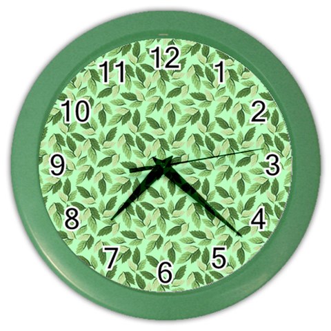 Leaves Pattern Texture Seamless Color Wall Clock from ArtsNow.com Front