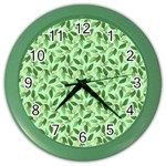 Leaves Pattern Texture Seamless Color Wall Clock