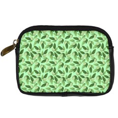 Leaves Pattern Texture Seamless Digital Camera Leather Case from ArtsNow.com Front