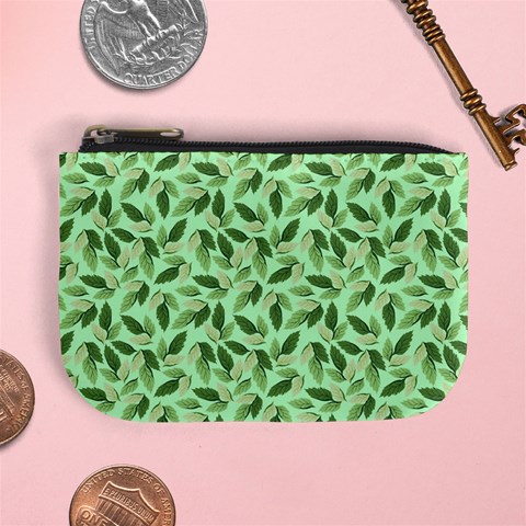 Leaves Pattern Texture Seamless Mini Coin Purse from ArtsNow.com Front