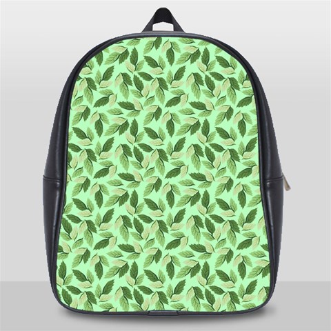 Leaves Pattern Texture Seamless School Bag (Large) from ArtsNow.com Front