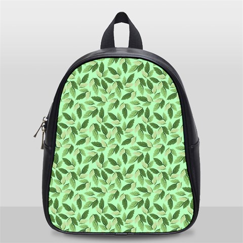 Leaves Pattern Texture Seamless School Bag (Small) from ArtsNow.com Front