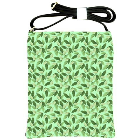 Leaves Pattern Texture Seamless Shoulder Sling Bag from ArtsNow.com Front