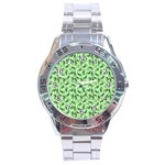 Leaves Pattern Texture Seamless Stainless Steel Analogue Watch