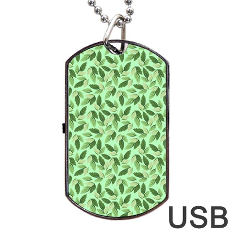 Leaves Pattern Texture Seamless Dog Tag USB Flash (One Side) from ArtsNow.com Front