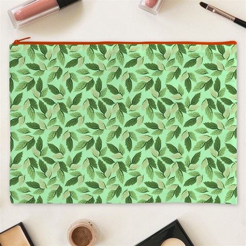 Leaves Pattern Texture Seamless Cosmetic Bag (XXXL) from ArtsNow.com Front