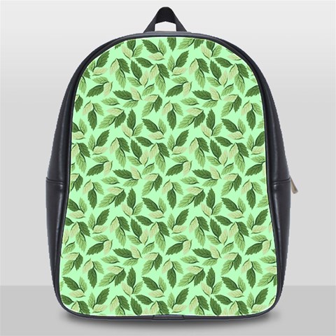 Leaves Pattern Texture Seamless School Bag (XL) from ArtsNow.com Front