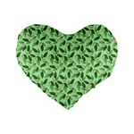 Leaves Pattern Texture Seamless Standard 16  Premium Heart Shape Cushions