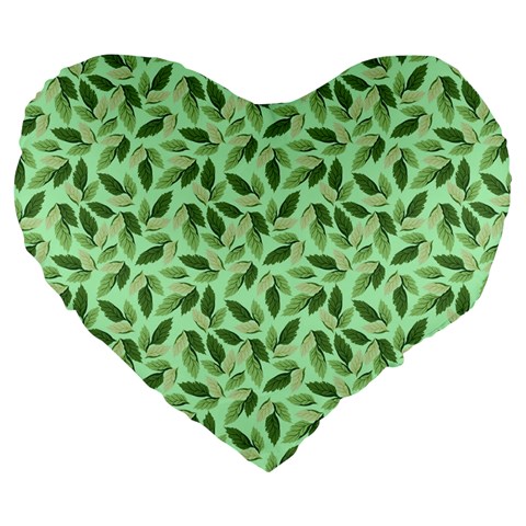 Leaves Pattern Texture Seamless Large 19  Premium Heart Shape Cushions from ArtsNow.com Front