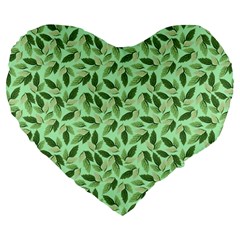 Leaves Pattern Texture Seamless Large 19  Premium Heart Shape Cushions from ArtsNow.com Front