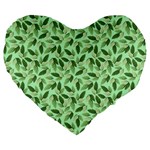 Leaves Pattern Texture Seamless Large 19  Premium Heart Shape Cushions