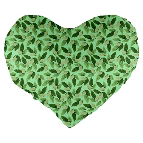 Leaves Pattern Texture Seamless Large 19  Premium Heart Shape Cushions from ArtsNow.com Back