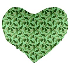 Leaves Pattern Texture Seamless Large 19  Premium Heart Shape Cushions from ArtsNow.com Back