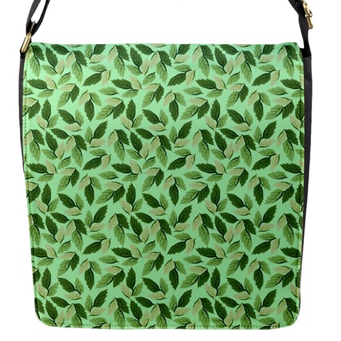 Leaves Pattern Texture Seamless Flap Closure Messenger Bag (S) from ArtsNow.com Front