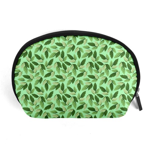 Leaves Pattern Texture Seamless Accessory Pouch (Large) from ArtsNow.com Front