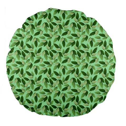 Leaves Pattern Texture Seamless Large 18  Premium Flano Round Cushions from ArtsNow.com Front