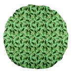 Leaves Pattern Texture Seamless Large 18  Premium Flano Round Cushions