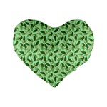 Leaves Pattern Texture Seamless Standard 16  Premium Flano Heart Shape Cushions