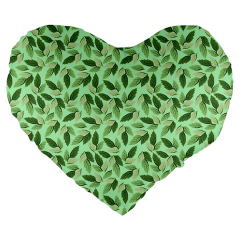 Leaves Pattern Texture Seamless Large 19  Premium Flano Heart Shape Cushions from ArtsNow.com Front