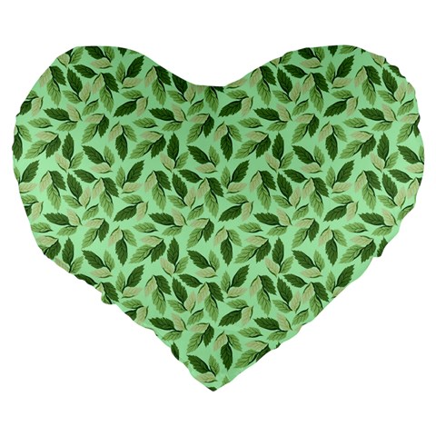 Leaves Pattern Texture Seamless Large 19  Premium Flano Heart Shape Cushions from ArtsNow.com Back